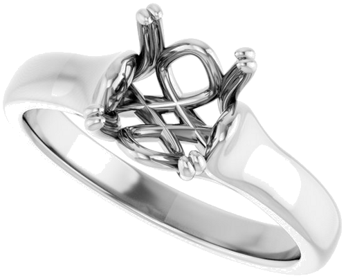 Sužadėtuvių Žiedas „Solitaire“ 14k white gold Oval 9mm x 7mm (5)