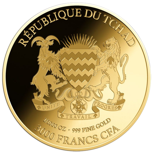 1/1000 oz Aquarius (Zodiac Series) 3000 Francs Chad gold coin (4)