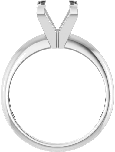 14K White 7 mm Square V-End 4-Prong Engagement Ring Mounting (2)