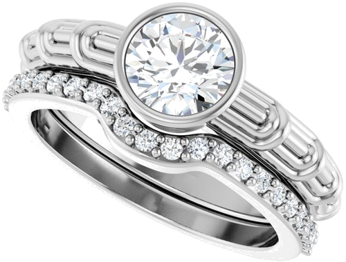 Sužadėtuvių Žiedas „Solitaire“ 585 Baltojo Aukso Round 6.5mm (10)