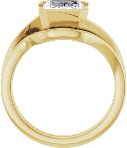 Sužadėtuvių Žiedas „Half-Bezel Solitaire“ 14k yellow gold Emerald 10mm x 7mm (7)