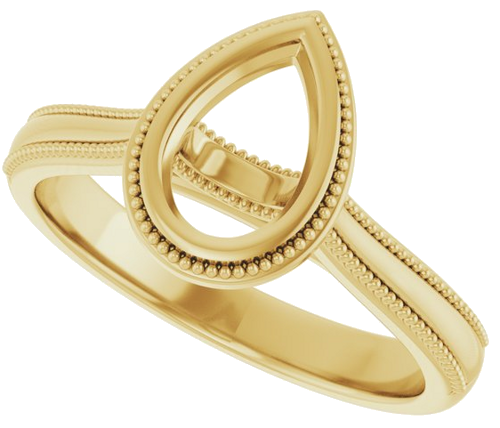 Sužadėtuvių Žiedas „Bezel-Set Solitaire“ 14k yellow gold Pear 8mm x 5mm (5)