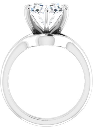 14K White  11x9 mm Oval Solitaire Engagement Ring Mounting (7)