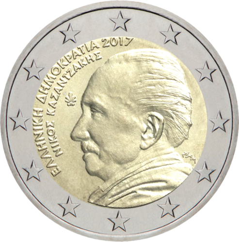 2017 Graikija Nikos Kazantzakis 2 eurų BU moneta (3)