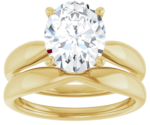 Sužadėtuvių Žiedas 14k yellow gold Oval 10mm x 8mm (8)