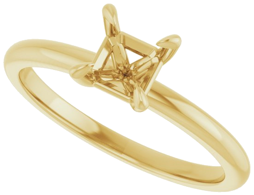 Sužadėtuvių Žiedas „Solitaire“ 14k yellow gold Asscher 5mm (5)