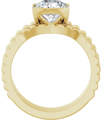 Sužadėtuvių Žiedas „Half-Bezel Solitaire“ 14k yellow gold Round 8mm (7)
