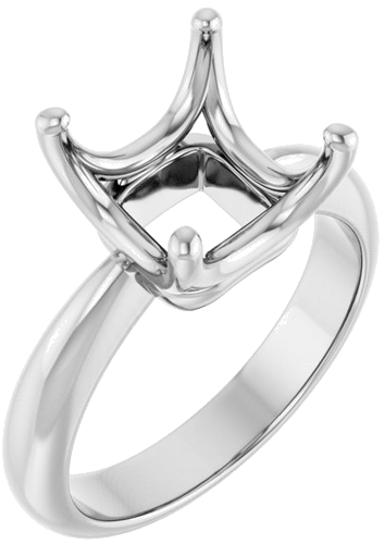 Sužadėtuvių Žiedas „Solitaire Crown-Inspired“ 14k white gold Asscher 9mm (1)