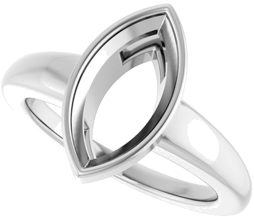 Sužadėtuvių Žiedas „Bezel-Set Solitaire“ 10k white gold Marquise 13mm x 6.5mm (5)
