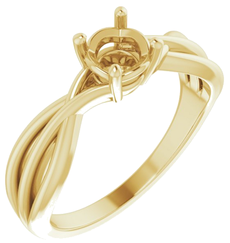 Sužadėtuvių Žiedas „Solitaire“ 585 Geltonojo Aukso Round 5.2mm (1)