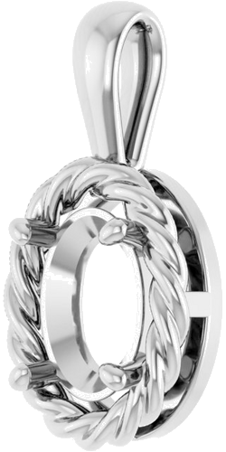 Sterling Silver  8x6 mm Oval Pendant Mounting (2)