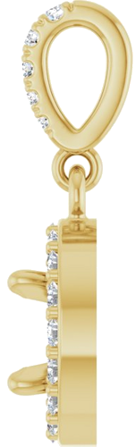Pakabukas „Halo-Style“ 14k yellow gold Round 6mm (3)