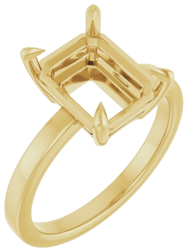 Sužadėtuvių Žiedas „Claw-Prong Solitaire“ 14k yellow gold Emerald 10mm x 8mm (1)