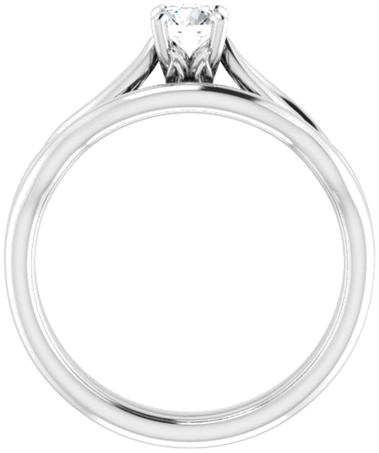 14K White  4.4 mm Round Solitaire Engagement Ring Mounting (7)