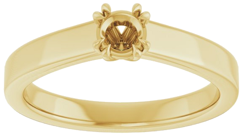 Sužadėtuvių Žiedas „Double Claw-Prong Solitaire“ 14k yellow gold Round 4.1mm (3)