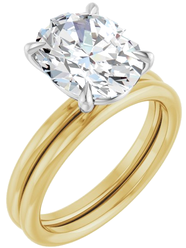 Sužadėtuvių Žiedas „Claw-Prong Solitaire“ 14k yellow/white gold Oval 11mm x 9mm (6)