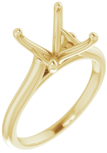 14K Yellow 10 mm Round Solitaire Engagement Ring Mounting (1)