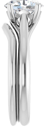 14K White 8x6 mm Oval Solitaire Engagement Ring Mounting (9)