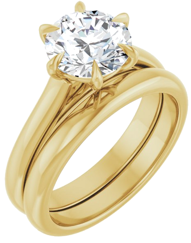 Sužadėtuvių Žiedas „Claw-Prong“ 14k yellow gold Round 8mm (6)