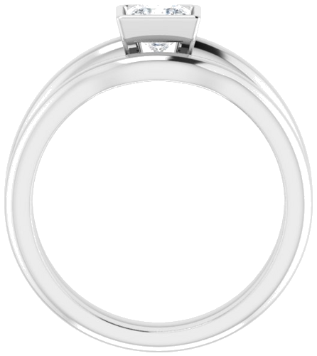 14K White 4.5 mm Square Engagement Ring Mounting (7)