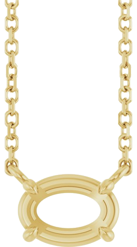 14K Yellow 7x5 mm Oval 18  Necklace Mounting (1)