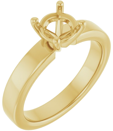 14K Yellow 6.5 mm Round Solitaire Engagement Ring Mounting (1)