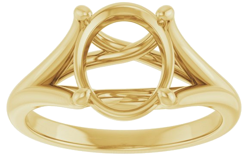 14K Yellow 10x8 mm Oval Solitaire Engagement Ring Mounting (3)