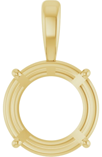 14K Yellow 13 mm Round 4-Prong Pendant Mounting (1)