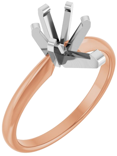 14K Rose White 10x6mm Pear Solitaire Engagement Ring Mounting (1)