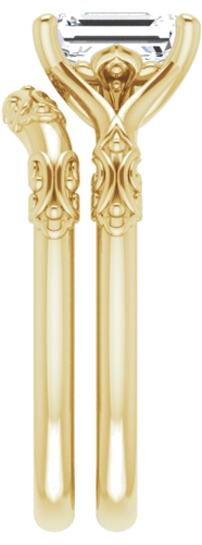 14K Yellow 7x5 mm Emerald Solitaire Engagement Ring Mounting (9)