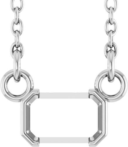 Pakabukas „Solitaire“ 14k white gold Emerald 5mm x 3mm (1)