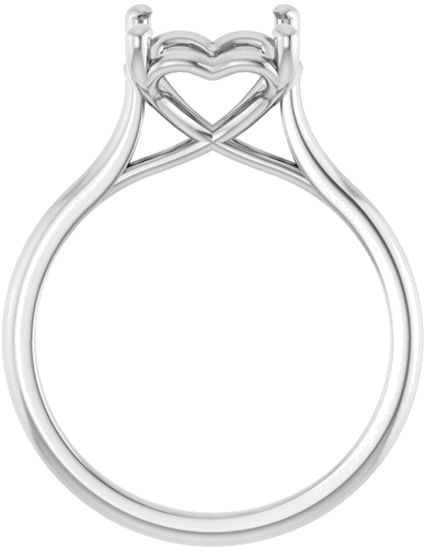 14K White  7 mm Square Solitaire Engagement Ring Mounting (2)