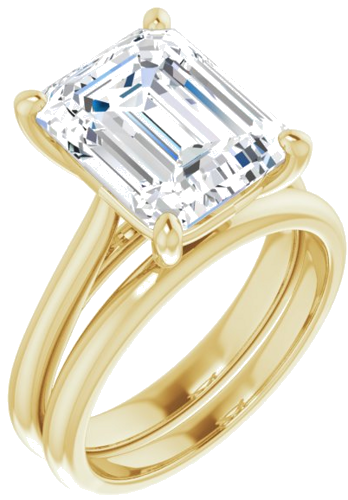 14K Yellow 11x9 mm Emerald Solitaire Engagement Ring Mounting (6)