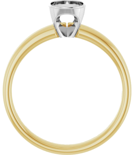 Sužadėtuvių Žiedas „Bezel-Set Solitaire“ 14k yellow/white gold Elongated Cushion 7mm x 5mm (2)