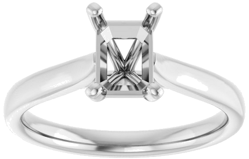 Sužadėtuvių Žiedas „Solitaire“ 585 Baltojo Aukso Emerald 7mm x 5mm (3)