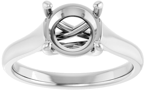 Platinum 8 mm Round Solitaire Engagement Ring Mounting (3)