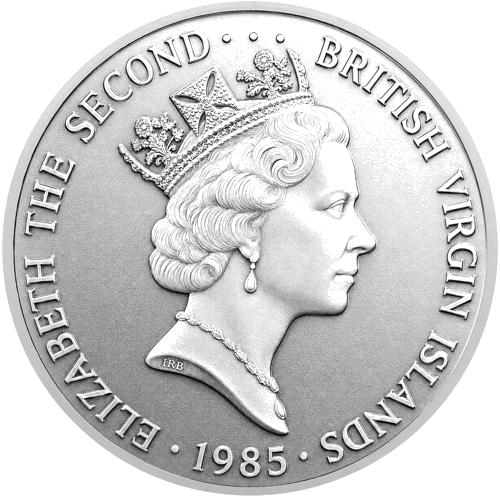 20 Dollars Teapot British Virgin Islands 1985 Silver Coin (2)