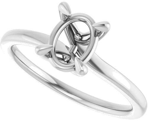 Sužadėtuvių Žiedas 14k white gold Oval 8mm x 6mm (5)