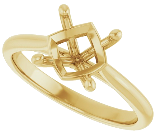 14K Yellow 8.2 mm Round Solitaire Engagement Ring Mounting (5)