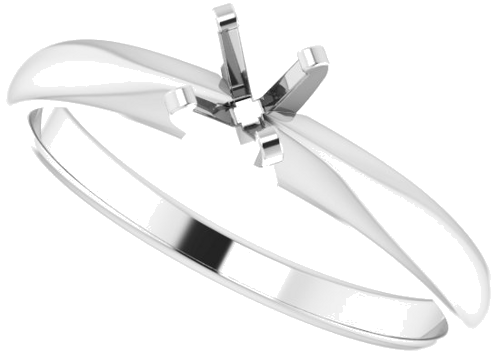 14K White 4.0-4.1 mm Round Solitaire Engagement Ring Mounting (5)