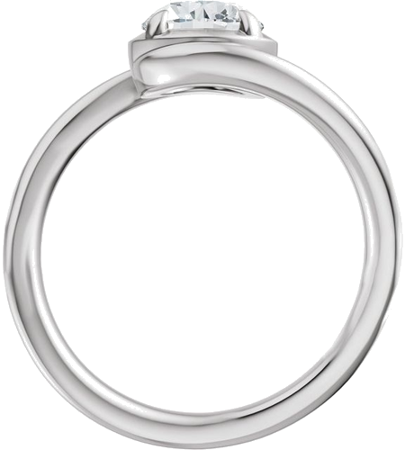 Sužadėtuvių Žiedas „Claw-Prong Solitaire Bypass“ 14k white gold Round 6.5mm (2)