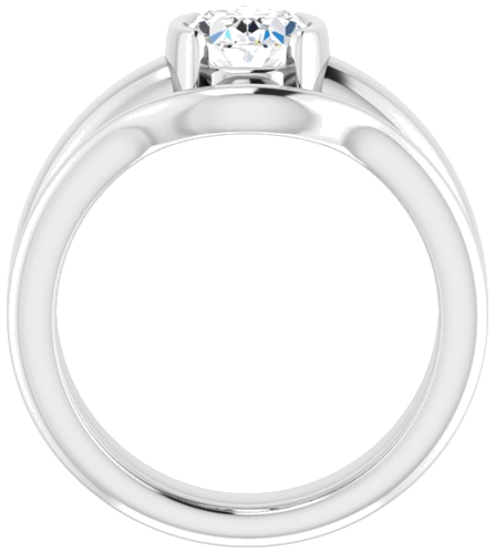 Sužadėtuvių Žiedas „Half-Bezel Solitaire“ 14k white gold Oval 8mm x 6mm (7)