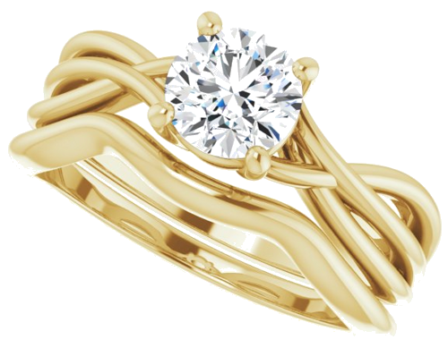 Sužadėtuvių Žiedas „Solitaire“ 585 Geltonojo Aukso Round 6mm (10)