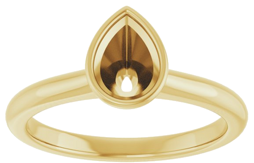 Sužadėtuvių Žiedas „Bezel-Set Solitaire“ 14k yellow gold Pear 7mm x 5mm (3)