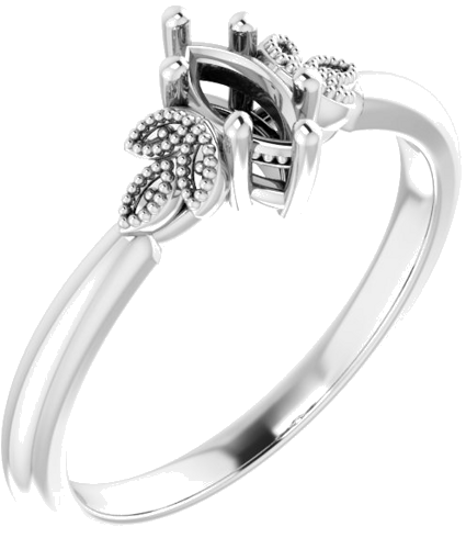 Sužadėtuvių Žiedas „Solitaire“ 14k white gold Marquise 6mm x 3mm (1)