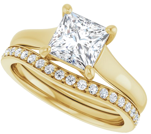Sužadėtuvių Žiedas „Solitaire“ 14k yellow gold Square 6mm (10)