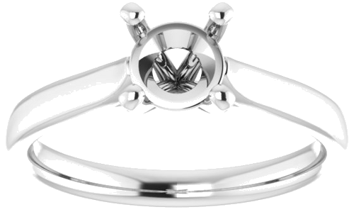 Platinum 6 mm Round Engagement Ring Mounting (3)