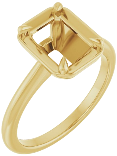 Sužadėtuvių Žiedas „Claw-Prong Solitaire Bezel-Style“ 14k yellow gold Emerald 8.5mm x 6.5mm (1)