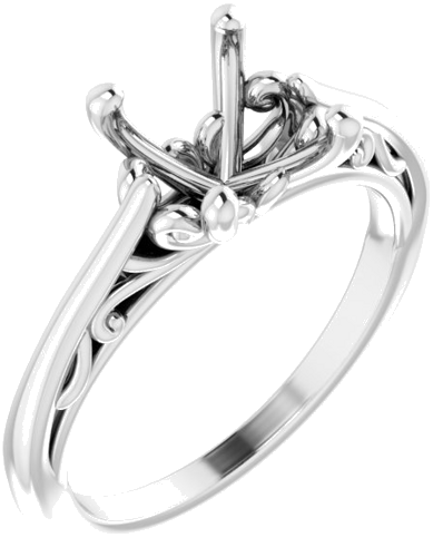 Sužadėtuvių Žiedas „Solitaire“ 585 Baltojo Aukso Oval 9mm x 7mm (1)