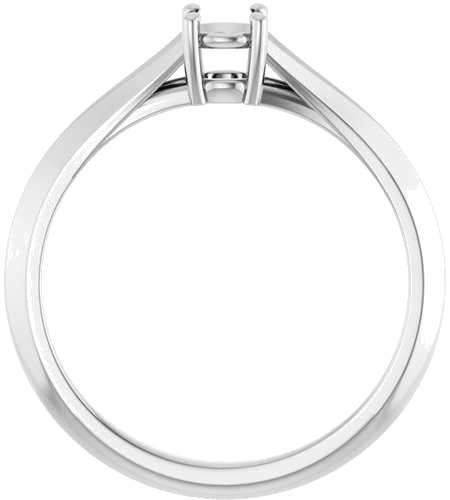 Sužadėtuvių Žiedas „Solitaire Split Shank“ 14k white gold Round 4.1mm (2)